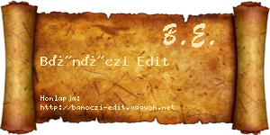 Bánóczi Edit névjegykártya